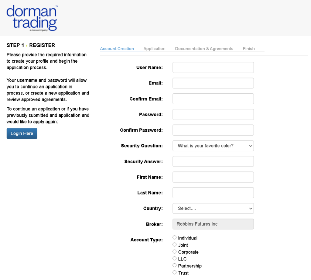 dorman account application
